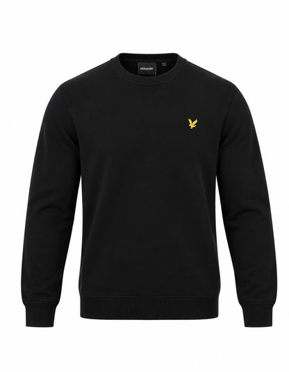 Lyle & Scott Cotton Merino Crew Neck Sweater - Jet Black