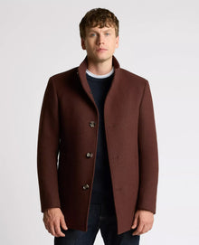 Remus Uomo Jonah Tapered Fit Tailored Coat - Dark Red