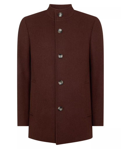 Remus Uomo Jonah Tapered Fit Tailored Coat - Dark Red