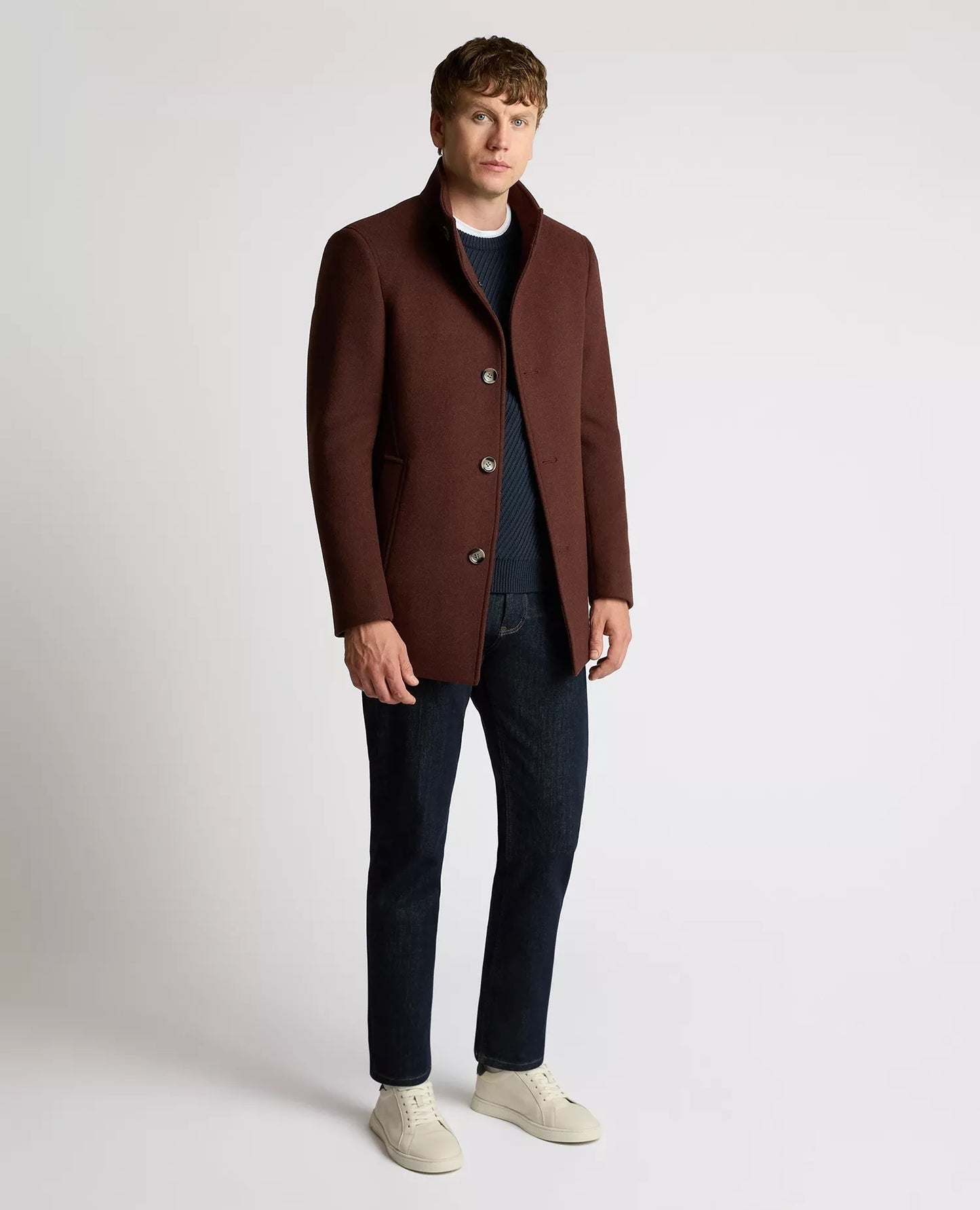 Remus Uomo Jonah Tapered Fit Tailored Coat - Dark Red