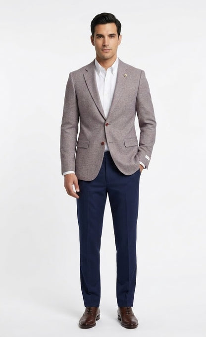 White Label Joshua Tapered Fit Blazer - Navy/Red