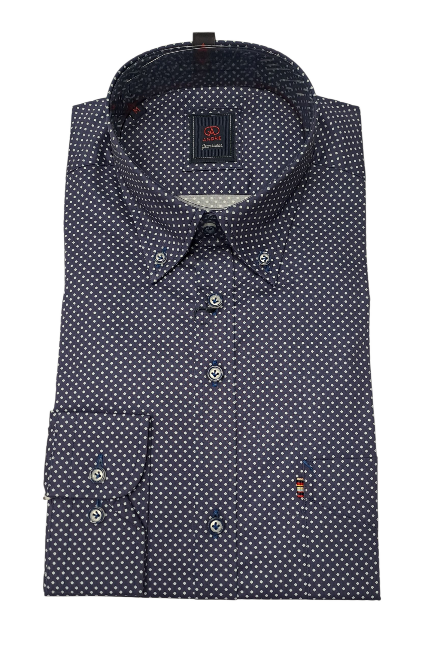 Andre Kent Long Sleeve Casual Shirt - Navy