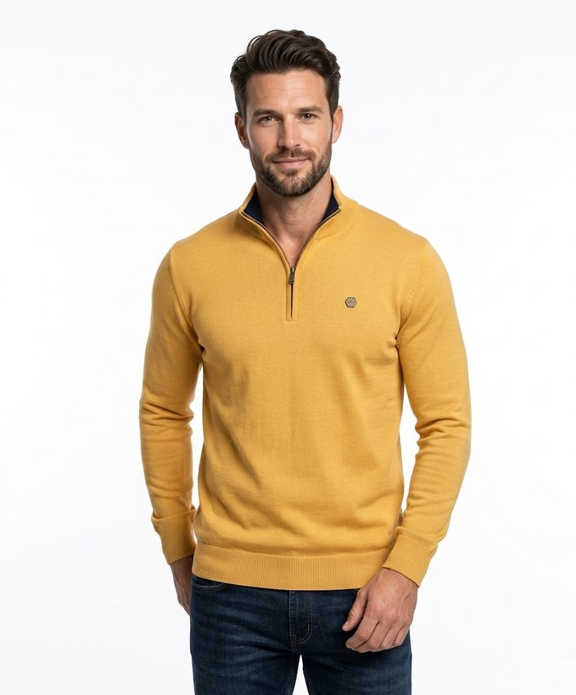Andre Killiney Light Weight Half Zip Sweater - Gold