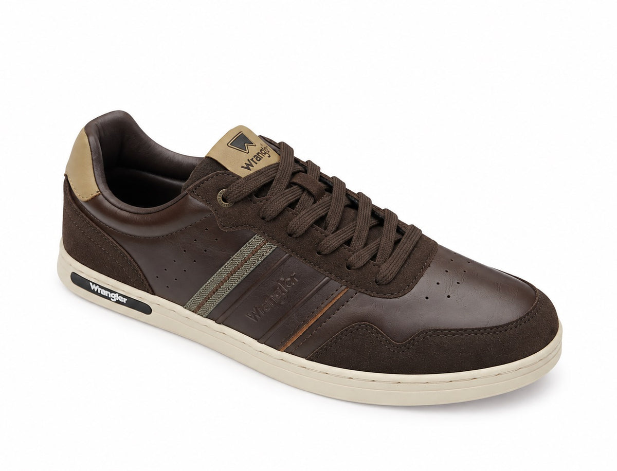 Wrangler Lowell Men Low Casual Trainer - Coffee Bean