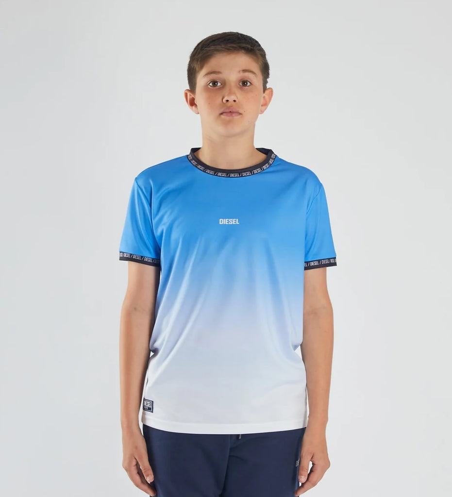 Boys Diesel Leroy Dip Dye T-Shirt - Blue/White