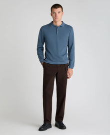 Remus Uomo Long Sleeve Polo Shirt - Blue