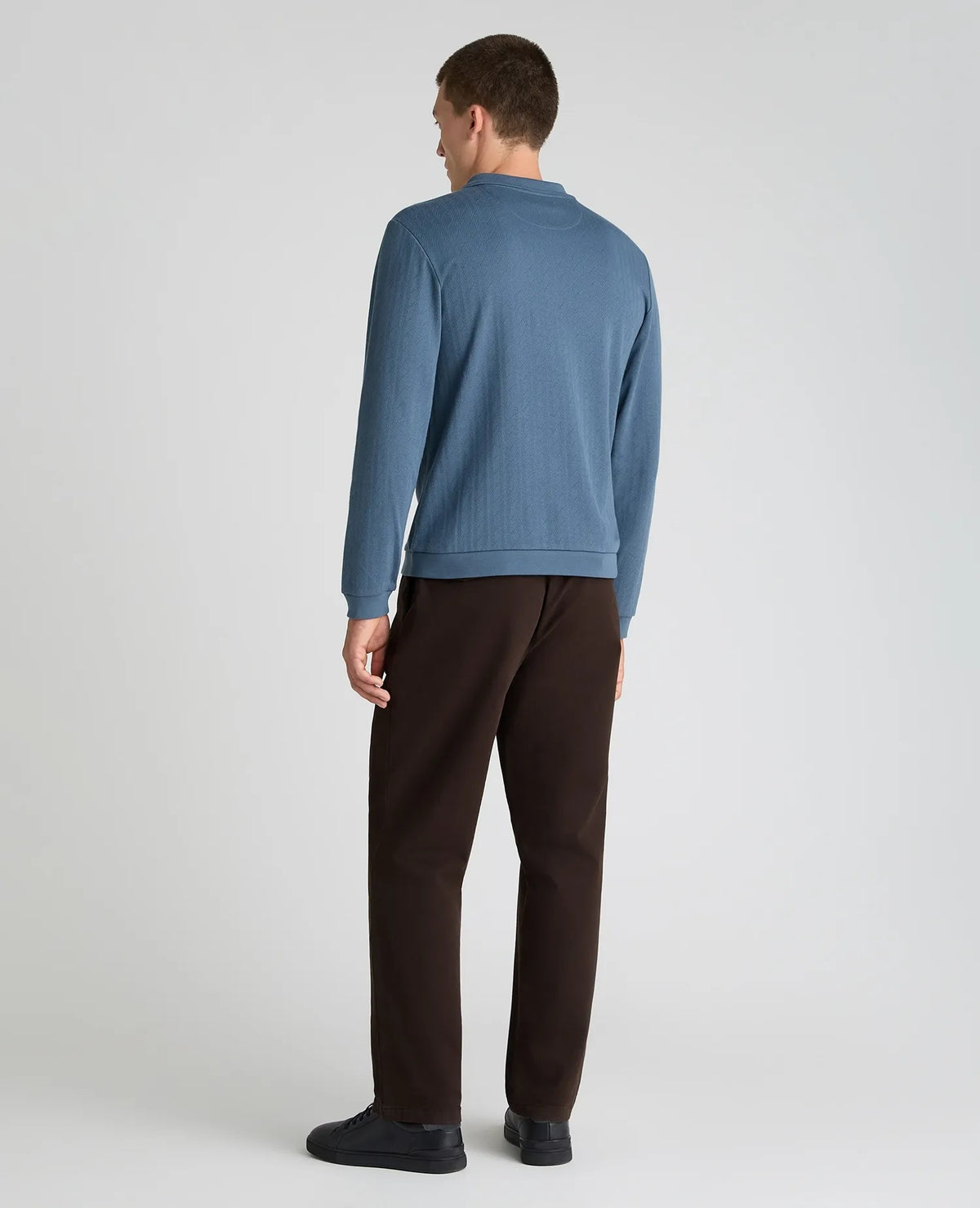 Remus Uomo Long Sleeve Polo Shirt - Blue
