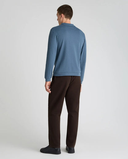 Remus Uomo Long Sleeve Polo Shirt - Blue