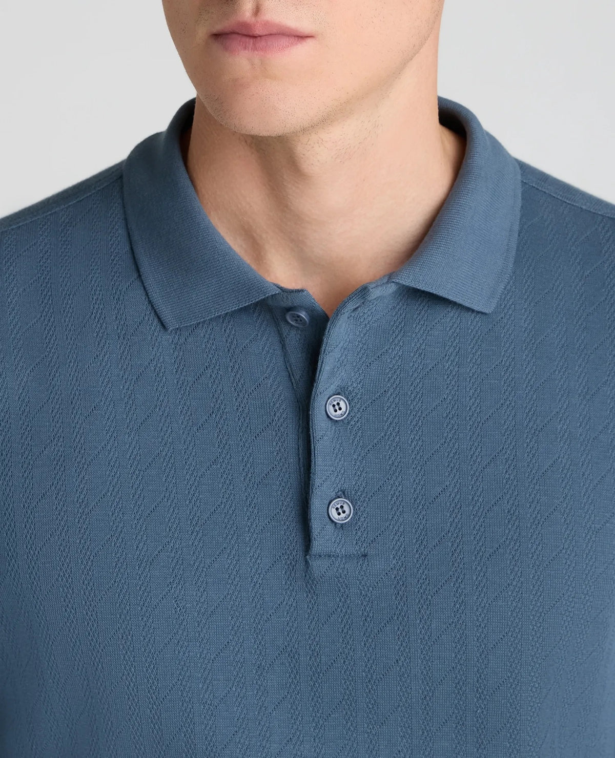 Remus Uomo Long Sleeve Polo Shirt - Blue