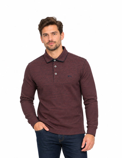 Dario Beltran Long Sleeve Polo Shirt - Wine