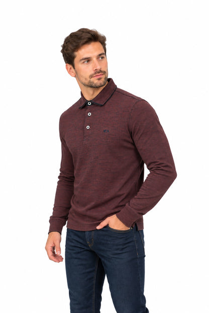 Dario Beltran Long Sleeve Polo Shirt - Wine