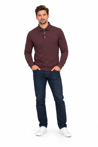 Dario Beltran Long Sleeve Polo Shirt - Wine