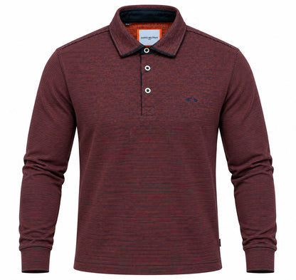 Dario Beltran Long Sleeve Polo Shirt - Wine