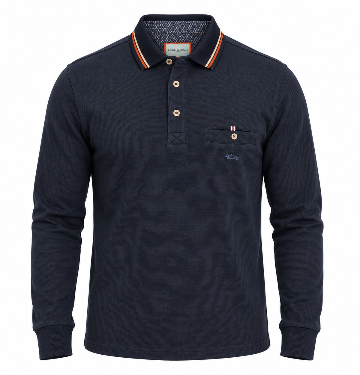 Dario Beltran Long Sleeve Polo Shirt - Navy