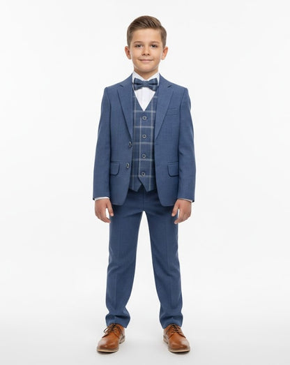 Boys Standar Luis 3 Piece Suit - Light Blue