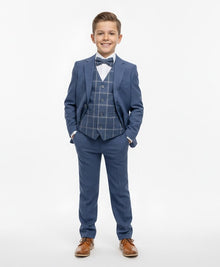 Boys Standar Luis 3 Piece Suit - Light Blue