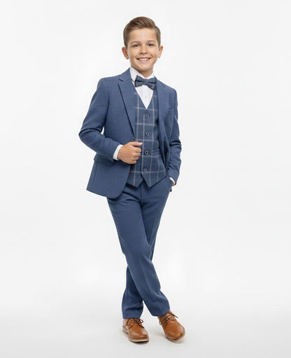 Boys Standar Luis 3 Piece Suit - Light Blue