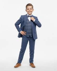 Boys Standar Luis 3 Piece Suit - Light Blue