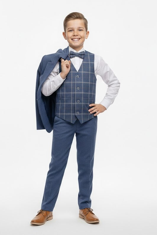 Boys Standar Luis 3 Piece Suit - Light Blue