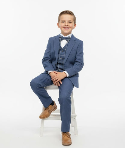 Boys Standar Luis 3 Piece Suit - Light Blue