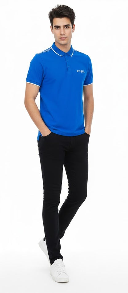 Diesel Lukas Short Sleeve Polo Shirt - Blue
