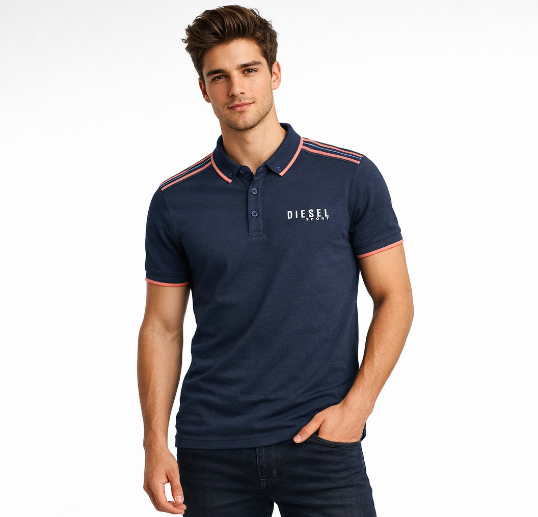 Diesel Sport Lukas Short Sleeve Polo Shirt - Navy