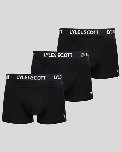 Lyle & Scott Barclay 3 Pack Basic Core Trunks - Black