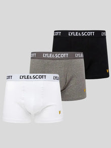 Lyle & Scott Barclay 3 Pack Basic Core Trunks - Black/Grey Marl/Bright White
