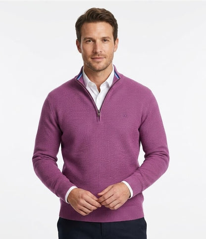 Andre Lyon Half Zip Sweater - Grape