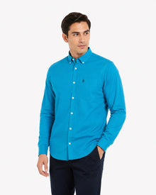 Original Penguin Eco Stretch Oxford Long Sleeve Shirt - Mosaic Blue