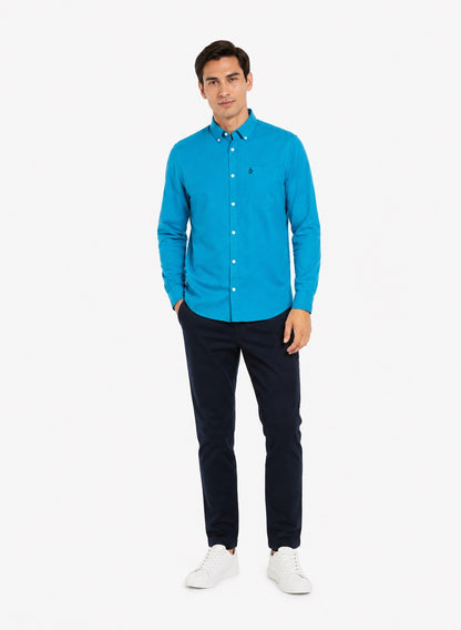 Original Penguin Eco Stretch Oxford Long Sleeve Shirt - Mosaic Blue