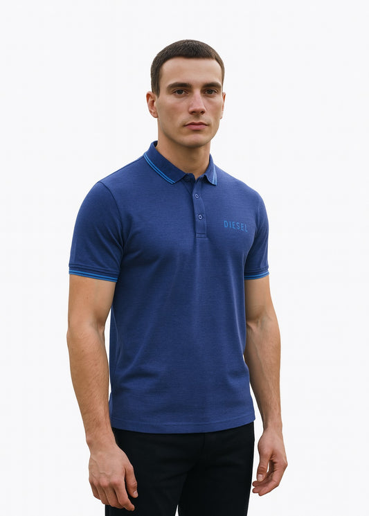 Diesel Malin Short Sleeve Polo Shirt - Cobalt