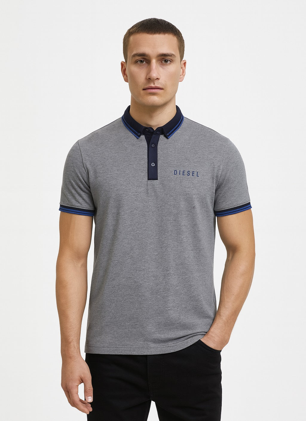 Diesel Malin Short Sleeve Polo Shirt - Navy
