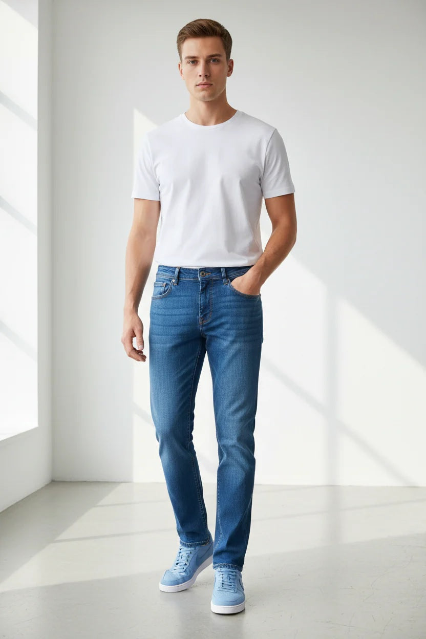 Rivet & Denim Forge Straight Leg Jean - Mid Wash