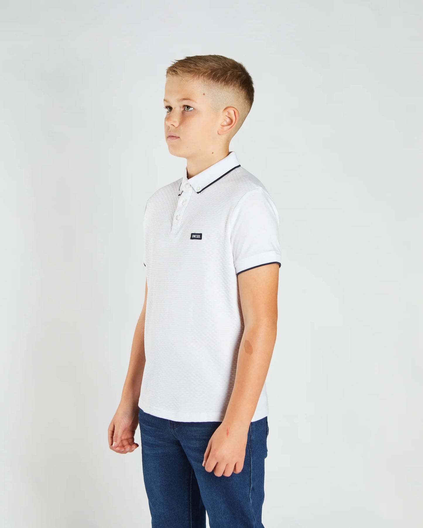 Boys Diesel Milo Polo Shirt - White