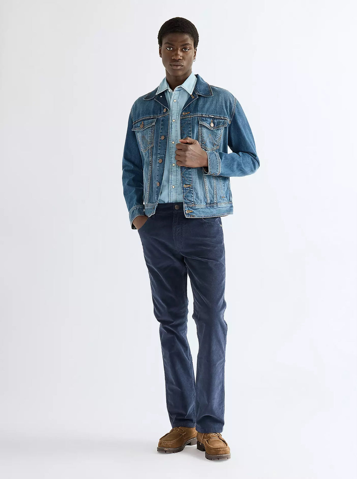 Wrangler Greensboro Regular Straight Corduroy Jeans - Mood Indigo