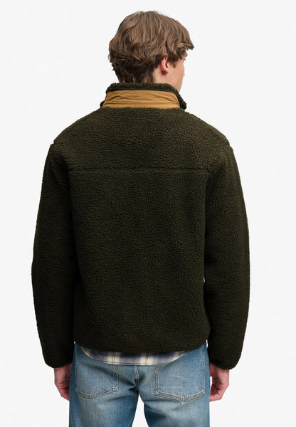 Superdry Mountain Full Zip Fleece Jacket - Surplus Goods Olive/Deep Brown