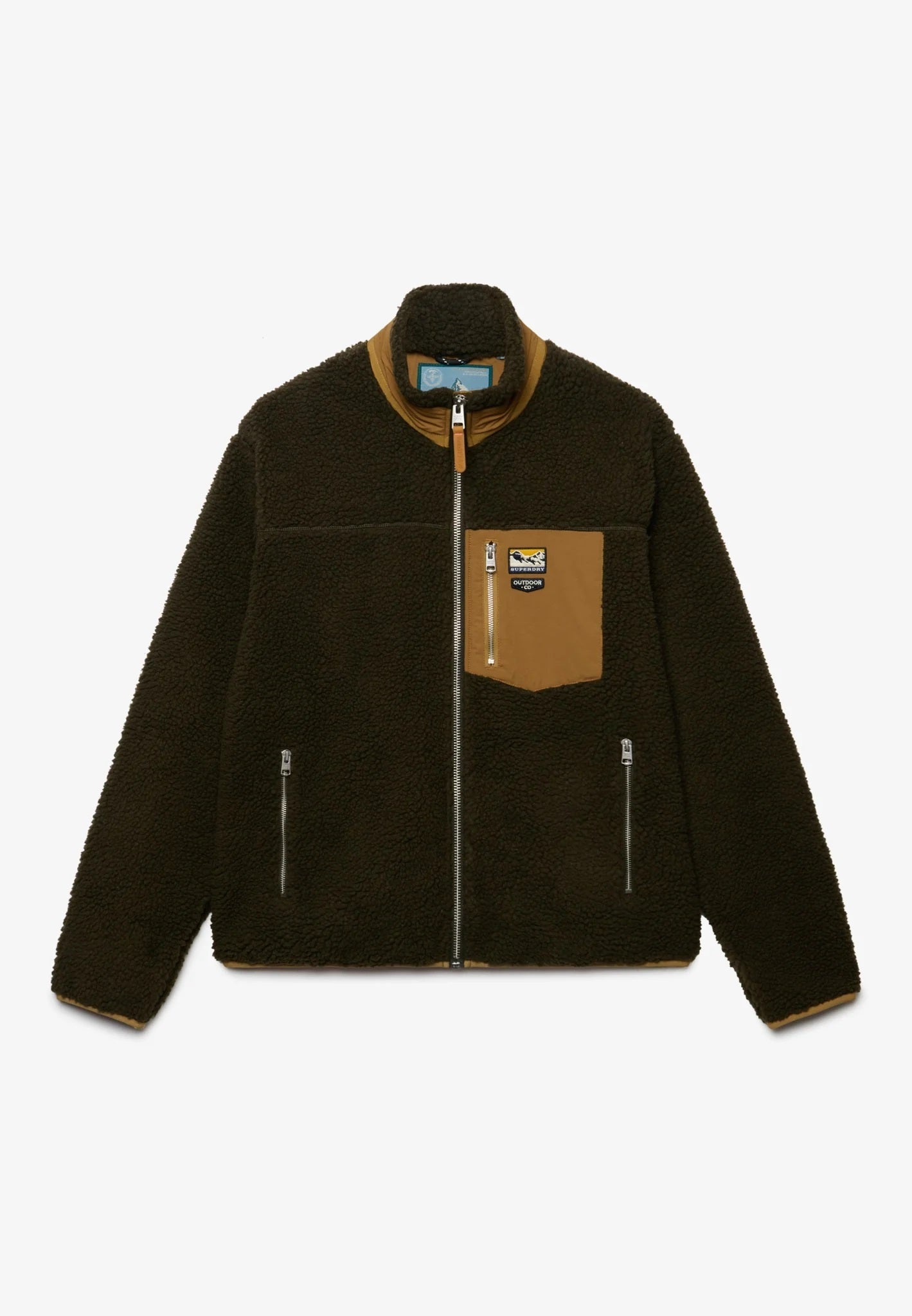 Superdry Mountain Full Zip Fleece Jacket - Surplus Goods Olive/Deep Brown