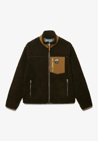 Superdry Mountain Full Zip Fleece Jacket - Surplus Goods Olive/Deep Brown