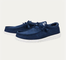 Hey Dude Wally Stretch Canvas Casual Shoe - Navy