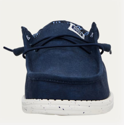 Hey Dude Wally Stretch Canvas Casual Shoe - Navy