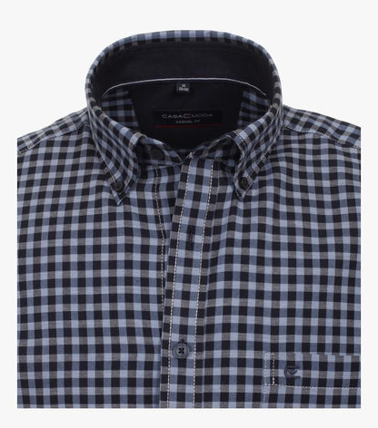 Casa Moda Long Sleeve Casual Checked Shirt 100 - Dark blue