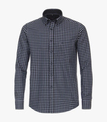 Casa Moda Long Sleeve Casual Checked Shirt 100 - Dark blue