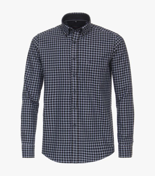 Casa Moda Long Sleeve Casual Checked Shirt 100 - Dark blue