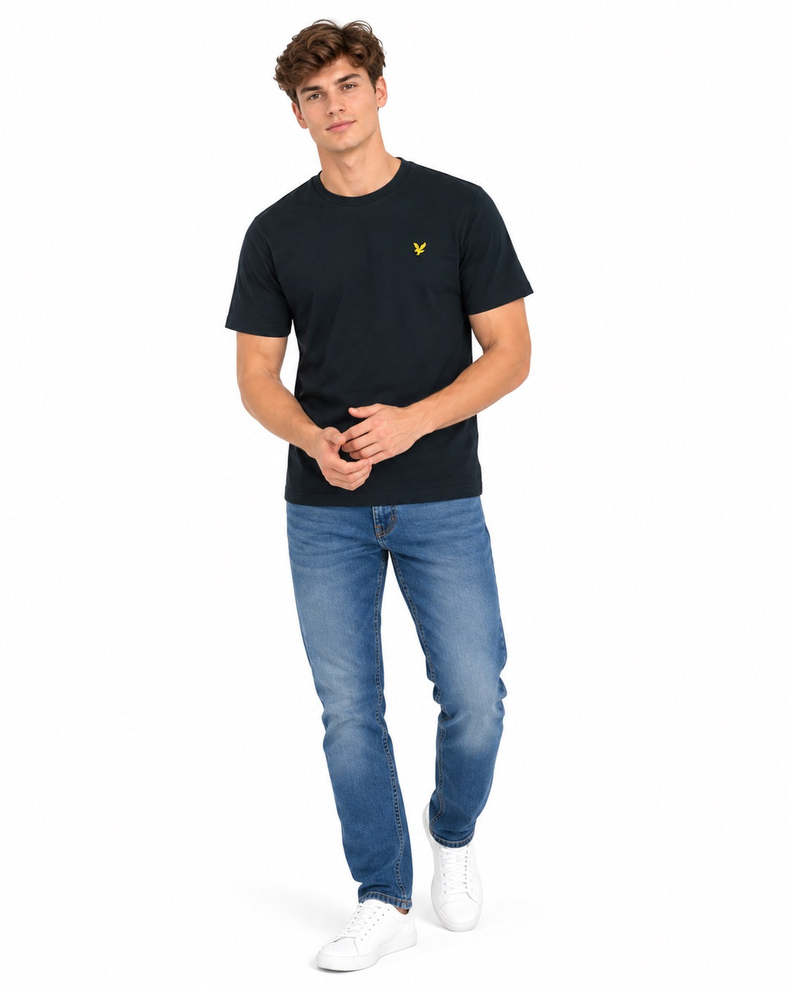 Lyle & Scott Cotton Crew Neck Plain T-Shirt - Dark Navy
