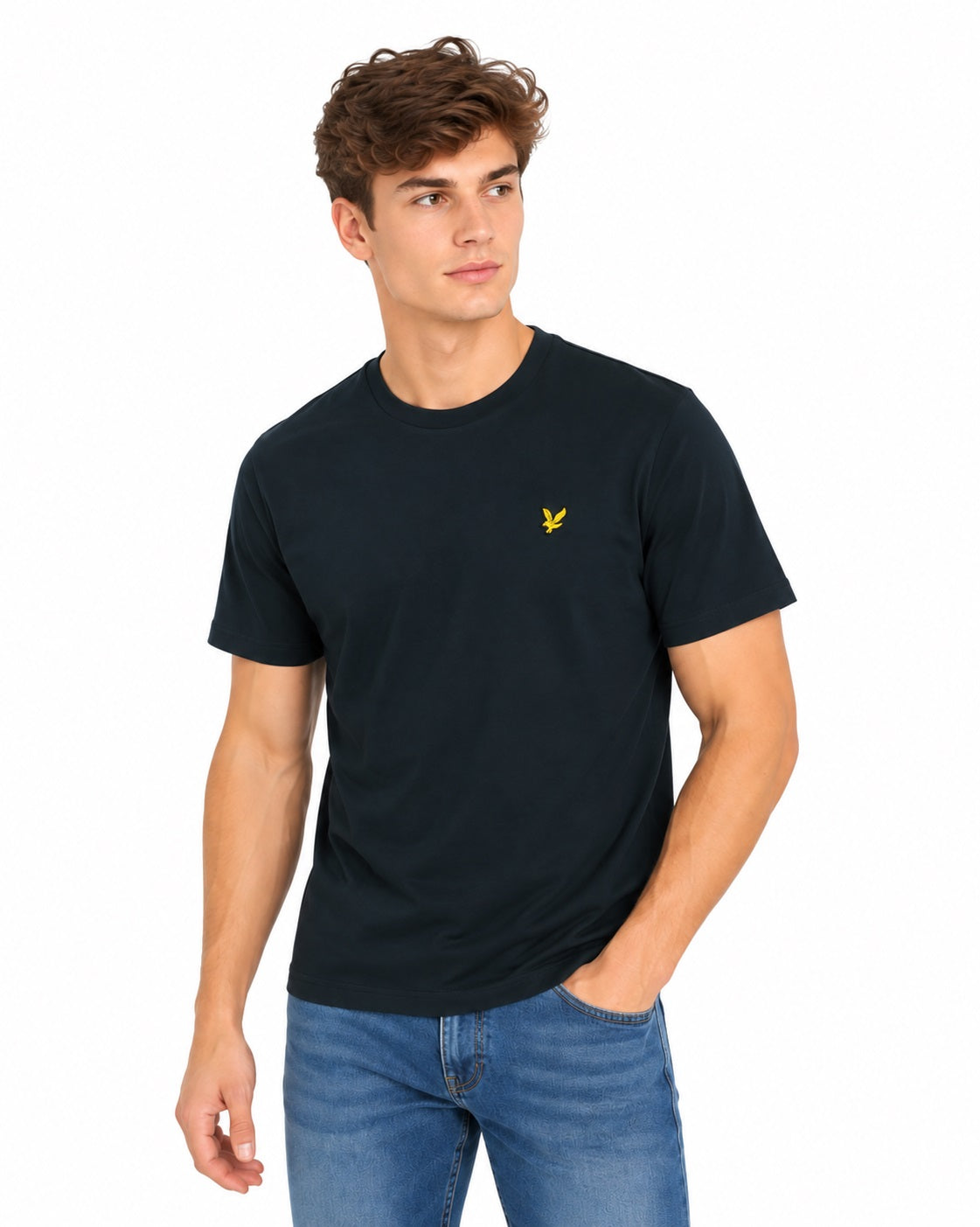 Lyle & Scott Cotton Crew Neck Plain T-Shirt - Dark Navy