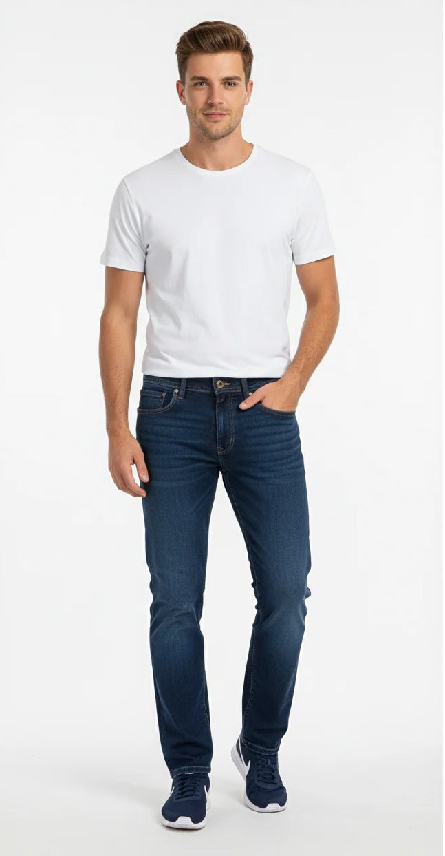 6th Sense Nevada Stretch Straight Cut Jeans - French Navy