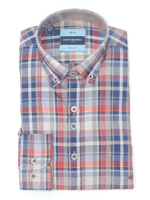 Dario Beltran Nieva Regular Fit Checkered Long Sleeve Shirt 1520 - Red