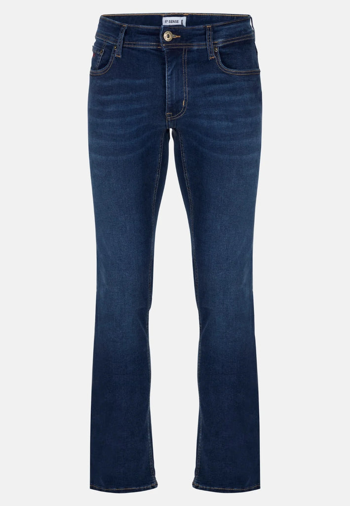 6th Sense Fred Boot Cut Stretch Jeans - Night Time Blue