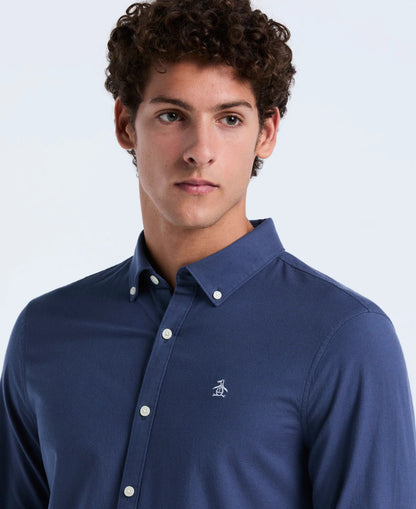 Original Penguin Long Sleeve Oxford Shirt - Sargasso Sea